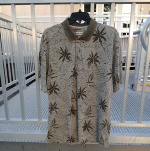 Mens Bugle Boy Palm Tree Print Polo Size L